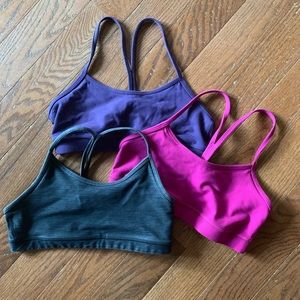 3 lululemon sports bras. Size 6